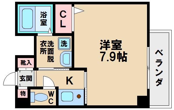 ラシーヌ天王寺(1K/8階)の間取り写真