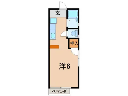 さくらガーデン東浜(ワンルーム/1階)の間取り写真