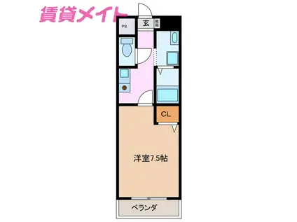 ウェル・セレッソウエスト(1K/3階)の間取り写真