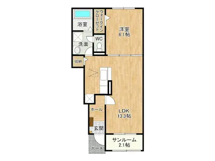 グラン フェリシア IV(1LDK/1階)の間取り写真