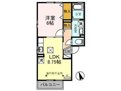 レスプランドールII(1LDK/1階)の間取り写真