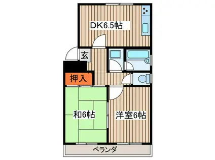 ストーク片坂(2DK/2階)の間取り写真