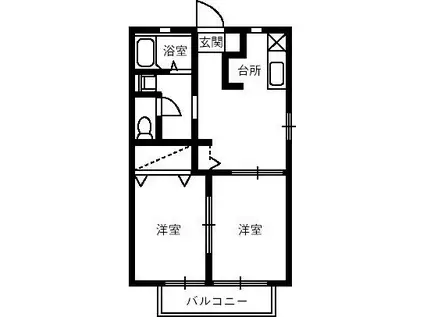 フェアリータウンA(2DK/2階)の間取り写真