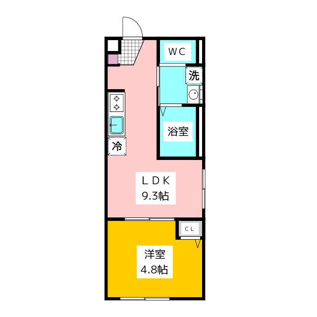 秀和鷺宮(1LDK/4階)の間取り写真