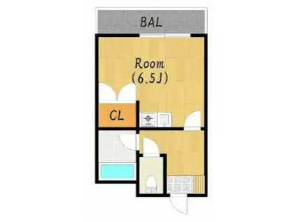 猪名寺ツーワンビル(ワンルーム/2階)の間取り写真