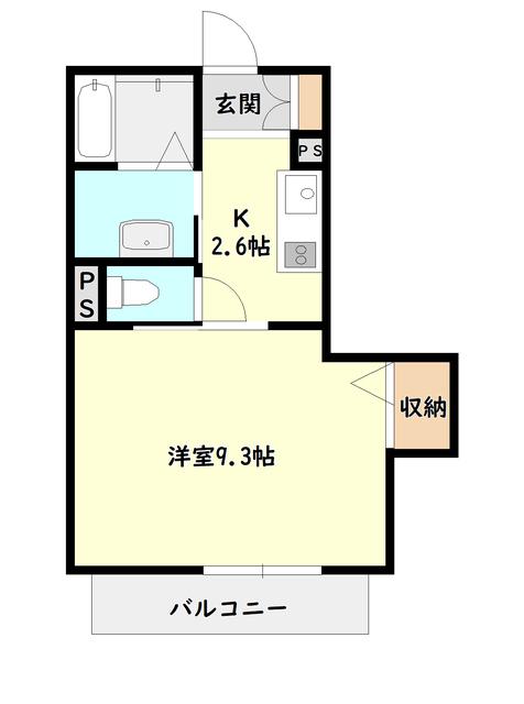 シャーメゾン天神尾(1K/2階)の間取り写真