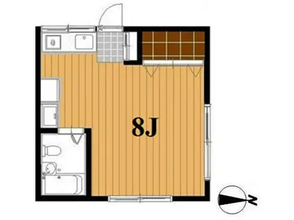 サンヒルズ岩舟(ワンルーム/1階)の間取り写真