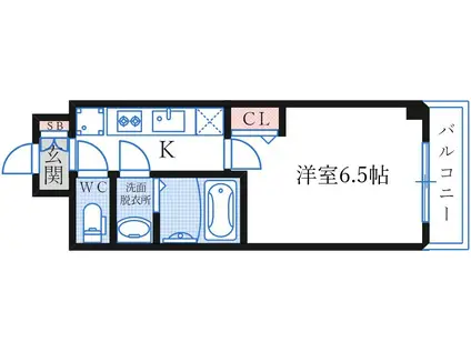 アドバンス神戸レイソレ(1K/12階)の間取り写真