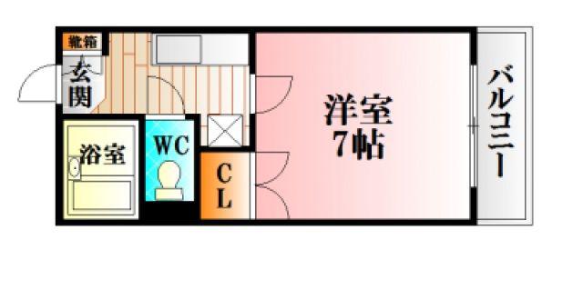 わかさやビル(1K/4階)の間取り写真