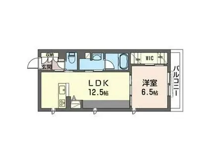 レフィアント(1LDK/2階)の間取り写真