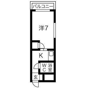 第二戸嶋屋ビル(1K/4階)の間取り写真