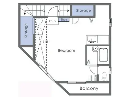 エスポワールI(ワンルーム/2階)の間取り写真
