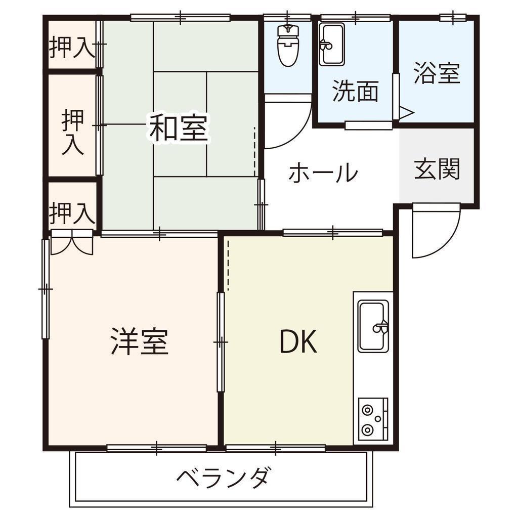ポルテ本庄(2DK/2階)の間取り写真