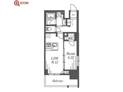 プレサンス ロジェ 丸の内 CENTRAL CASA(1LDK/10階)の間取り写真