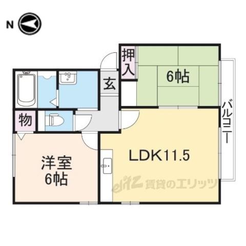 パークハイムC(2LDK/2階)の間取り写真