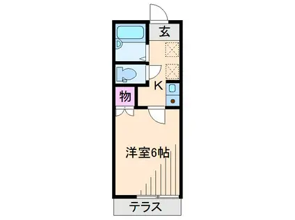 トーヤI(1K/1階)の間取り写真
