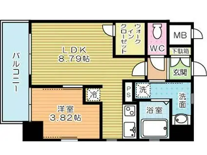 GALA PLATINUM COURT(1LDK/6階)の間取り写真