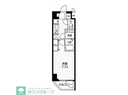 N-STAGE亀戸II(1K/4階)の間取り写真