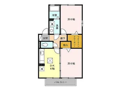 プロスパーB(2DK/1階)の間取り写真