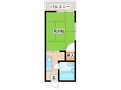 柚木ビル(1K/2階)の間取り写真