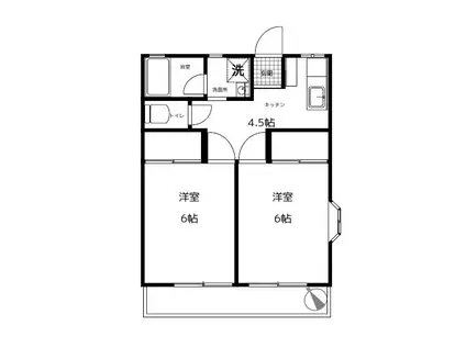 大野ハイツ(2K/2階)の間取り写真