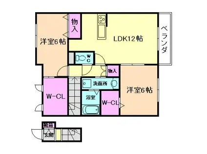 エーデルハイム(2LDK/2階)の間取り写真