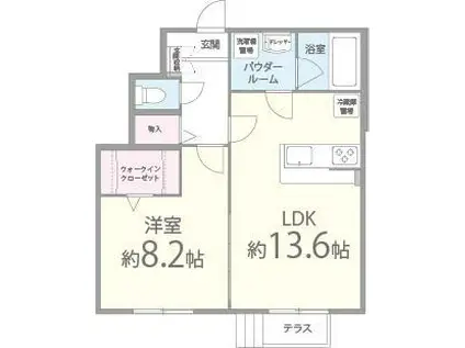 CASA横町カーサヨコマチ(1LDK/1階)の間取り写真
