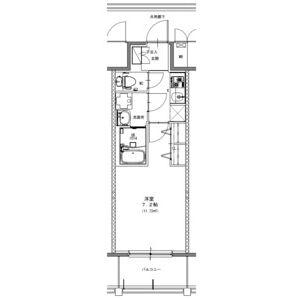 S-RESIDENCE浅間町駅前AXIAL(1K/8階)の間取り写真