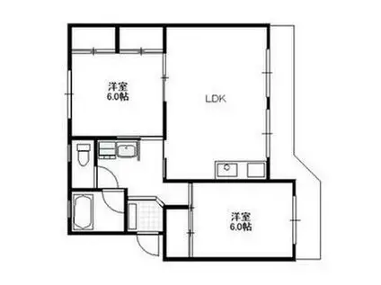 リルームス古国府(2LDK/4階)の間取り写真