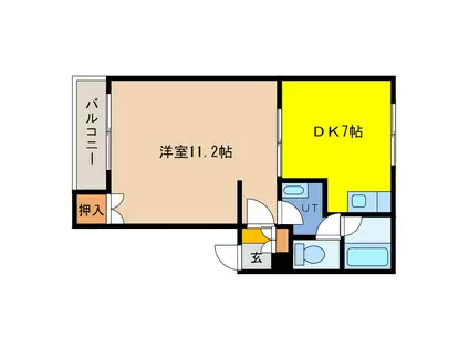 ロイヤルマンション恵(1DK/3階)の間取り写真