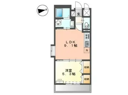 仮相模原市橋本6丁目マンション(1LDK/2階)の間取り写真