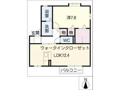 ハミングバード(1LDK/2階)の間取り写真