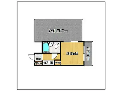 フォーラム藤崎(ワンルーム/4階)の間取り写真