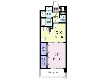 サンリット・スクエア(1DK/4階)の間取り写真