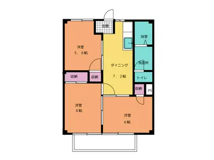 ガーデンプラザ KS(3DK/1階)の間取り写真