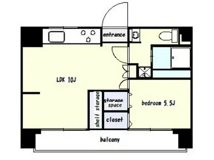 北前野コーポ(1LDK/2階)の間取り写真