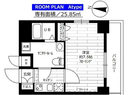 ステージファースト西巣鴨(1K/10階)の間取り写真