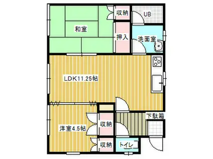 サンクチュアリーハイツ(2LDK/2階)の間取り写真