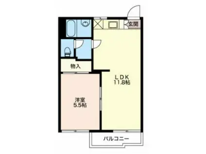 タウニィタカダ(1LDK/2階)の間取り写真