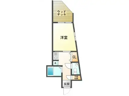 ハミングバード(1K/1階)の間取り写真