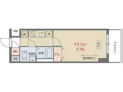 グランジット梅屋敷(1K/3階)の間取り写真