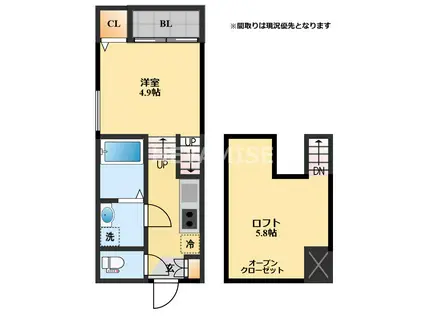 MODERN PALAZZO 貝津GRASSE(1SK/2階)の間取り写真