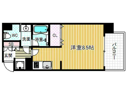 ファーストステージ福島パークサイド(ワンルーム/7階)の間取り写真