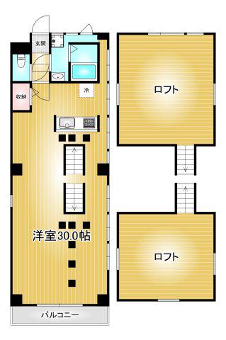 Fメゾン代官町(2LDK/5階)の間取り写真