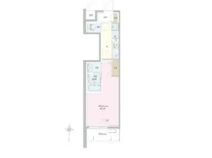 ロイジェント山王(1K/1階)の間取り写真