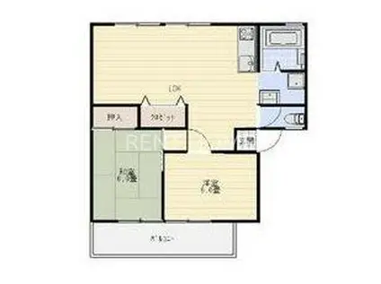 ライゼックス藤ヶ丘(2LDK/2階)の間取り写真