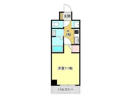 IS常盤(1K/3階)の間取り写真