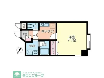 ハーベストヒル(1K/3階)の間取り写真