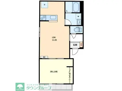 MINE(1LDK/1階)の間取り写真