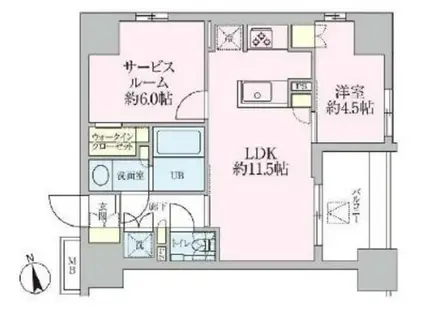 ザ・レジデンス三ノ輪(1SLDK/11階)の間取り写真